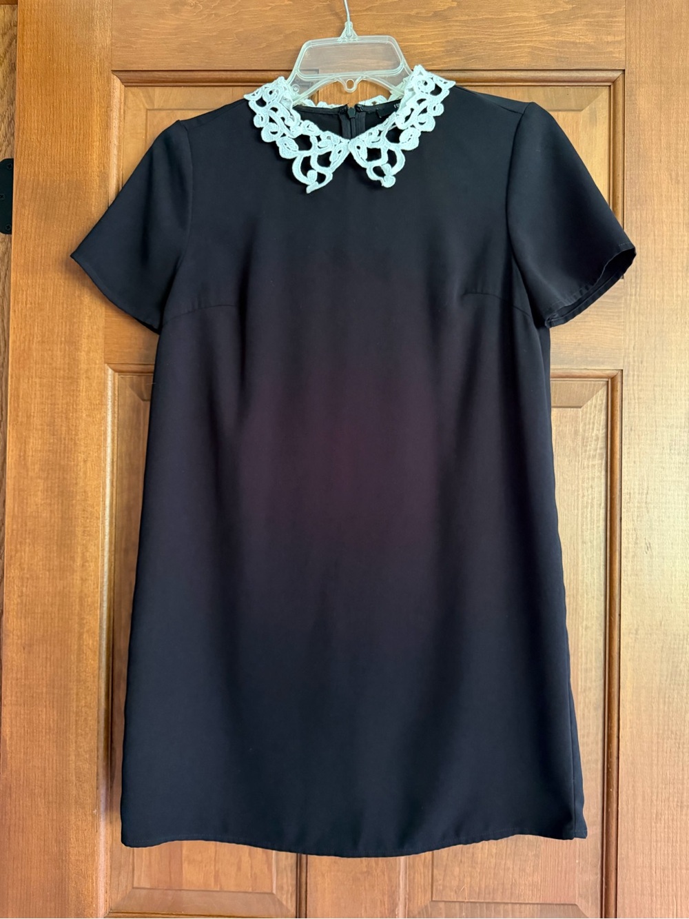 Forever 21 Black Mini Dress with White Lace Collar